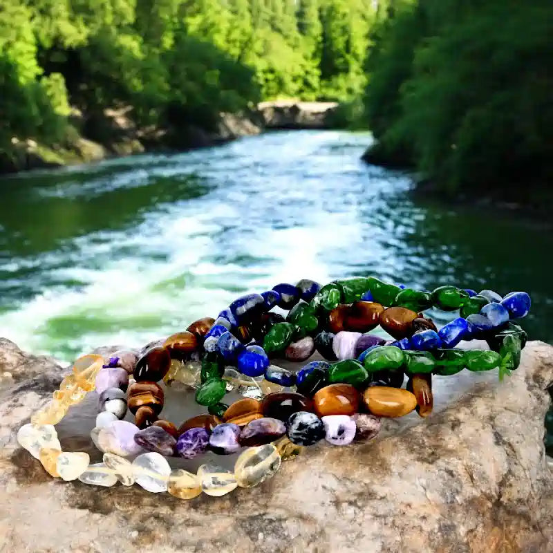 Bracelets pierre naturelle roulée