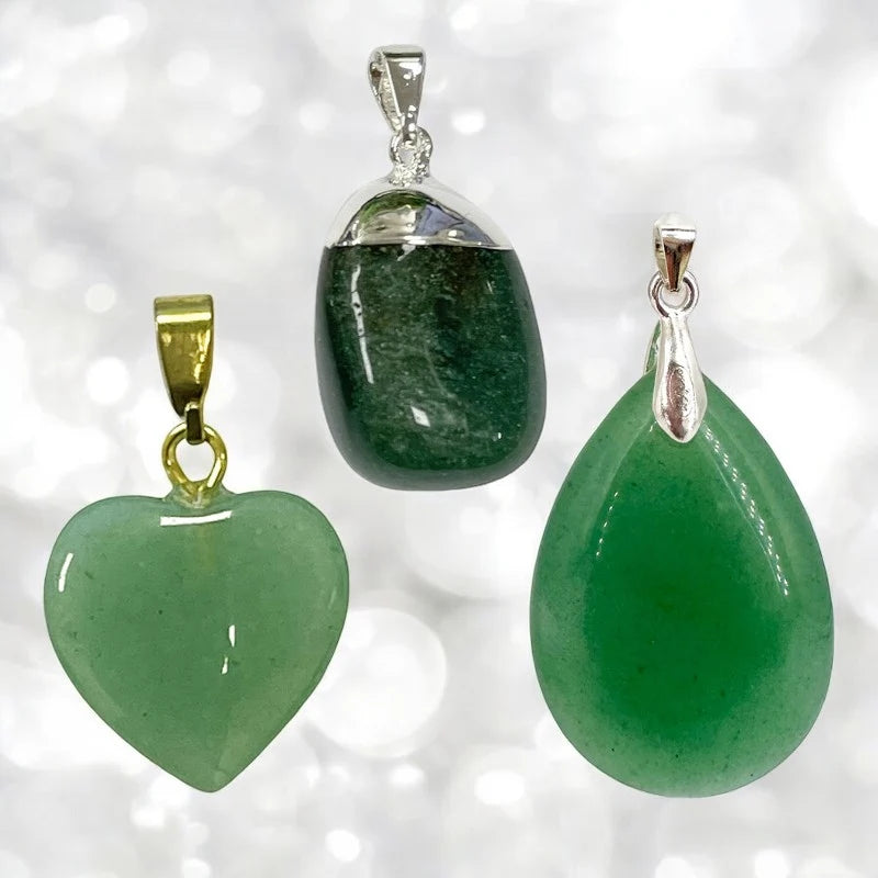 Pendentif en aventurine verte véritable 