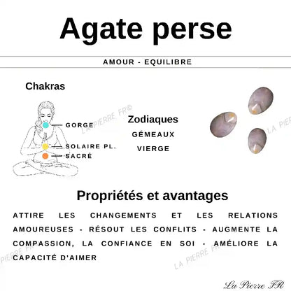 Perles Agate Perse en pierre naturelle ronde 6/8/10 mm de Qualité AA+, pour la création de bijoux et lithothérapie