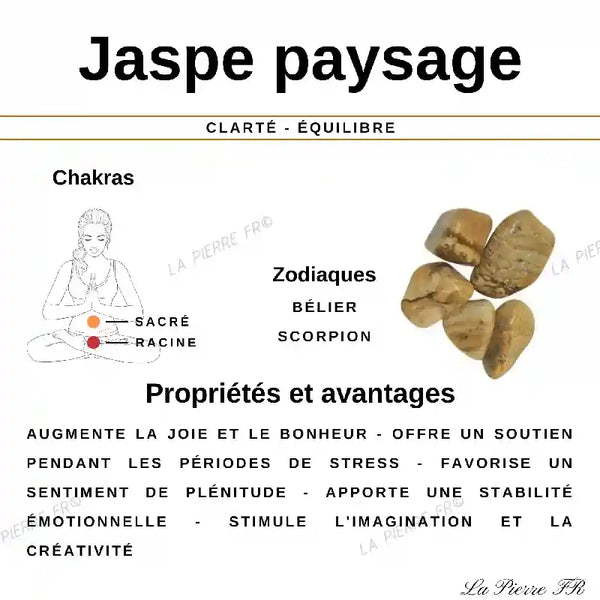 Perles Jaspe Paysage en pierre naturelle - Qualité AAA