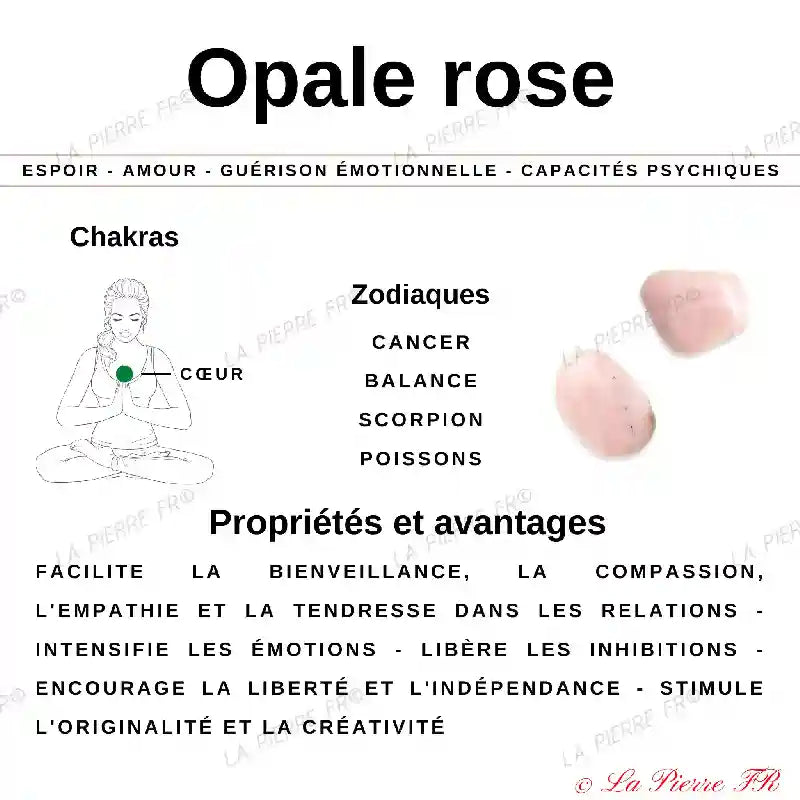 Perles Opale Rose en pierre naturelle - Qualité AA+