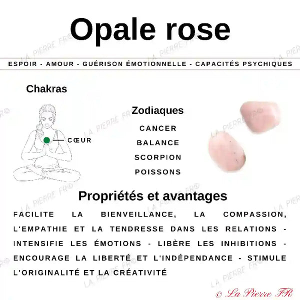 Perles Opale Rose en pierre naturelle - Qualité AA+