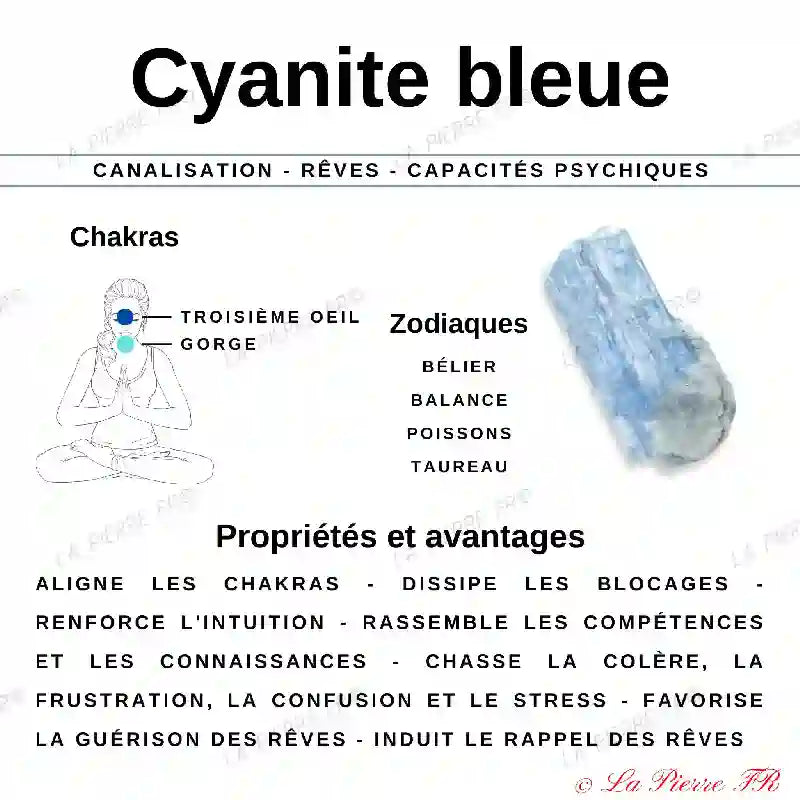 Perles kyanite (Cyanite / Disthène) en pierre naturelle - Qualité AA+