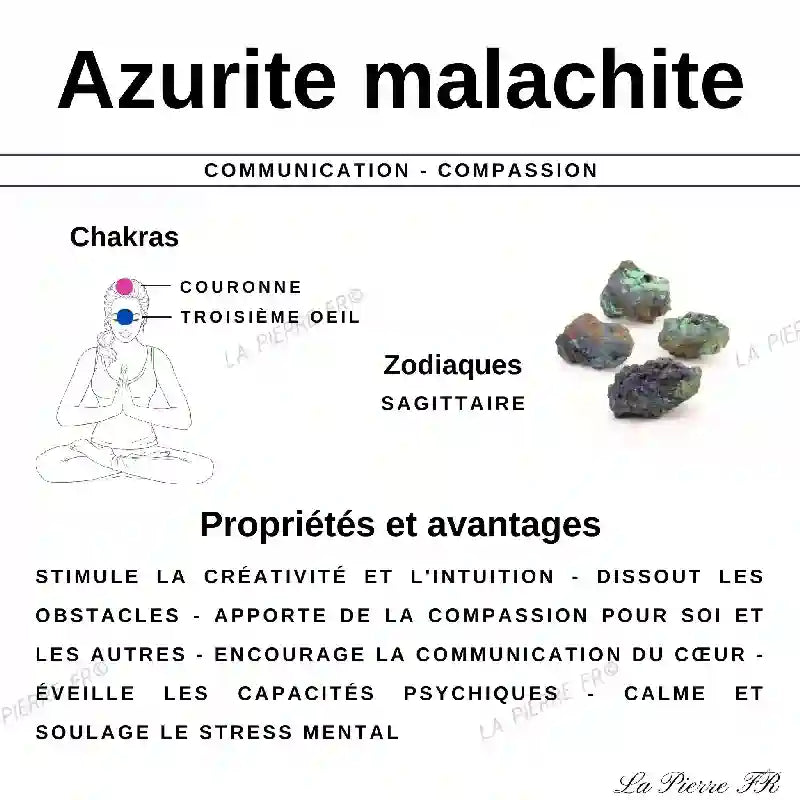 Perles Azurite Malachite en pierre naturelle - Qualité AA+