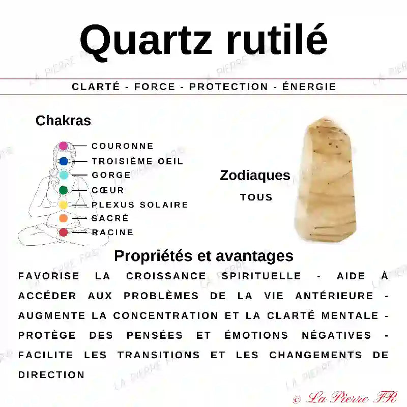 Perles Quartz Rutile en pierre naturelle - Qualité AA+