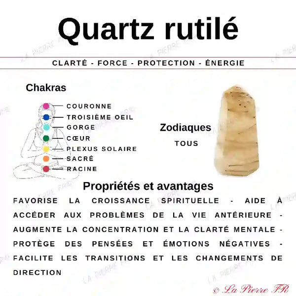 Perles Quartz Rutile en pierre naturelle - Qualité AA+