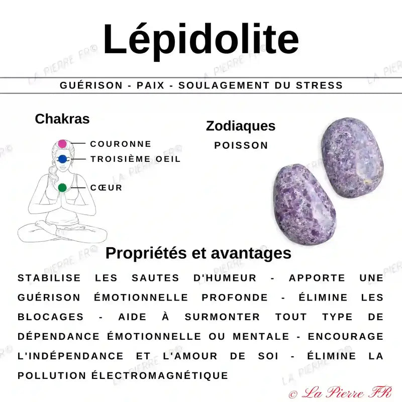 Perles Lépidolite Violette en pierre naturelle - Qualité AAA