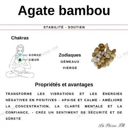 Perles Agate Bambou en pierre naturelle ronde 4/6/8/10 mm de Qualité AAA, pour la création de bijoux et lithothérapie