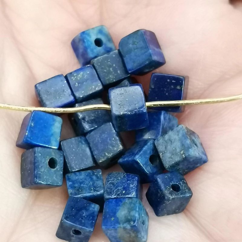 80 Perles cube en Lapis Lazuli 4x4 mm - La Pierre FR