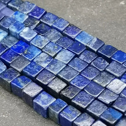 80 Perles cube en Lapis Lazuli 4x4 mm - La Pierre FR