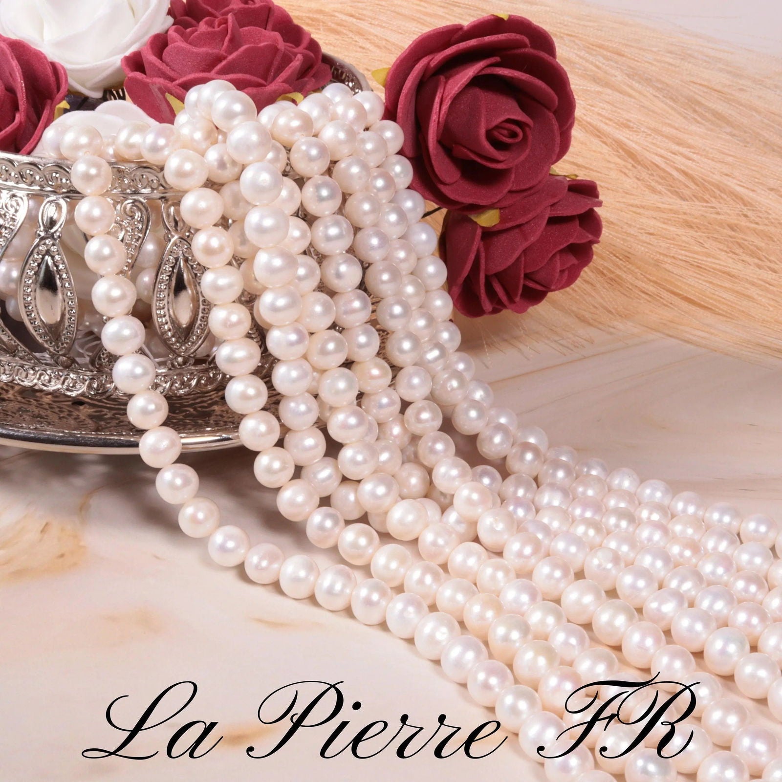 50 Perles de culture blanche d&