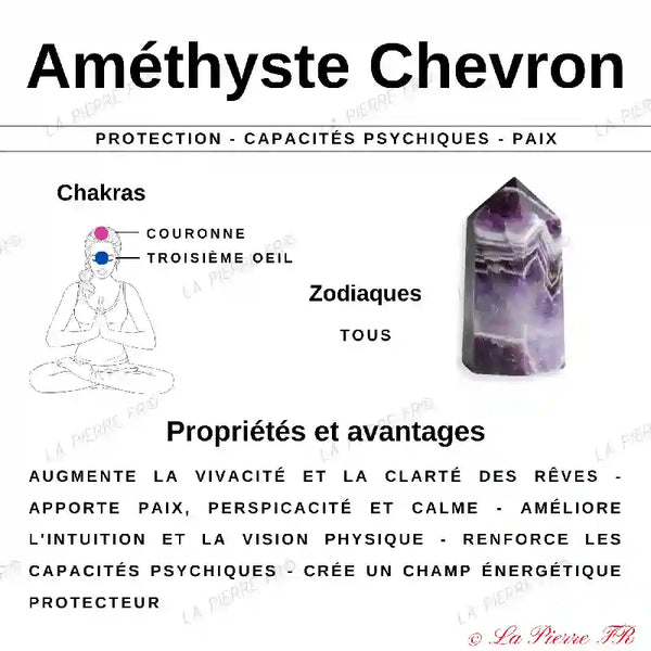 Pierre en Améthyste Chevron - Forme libre