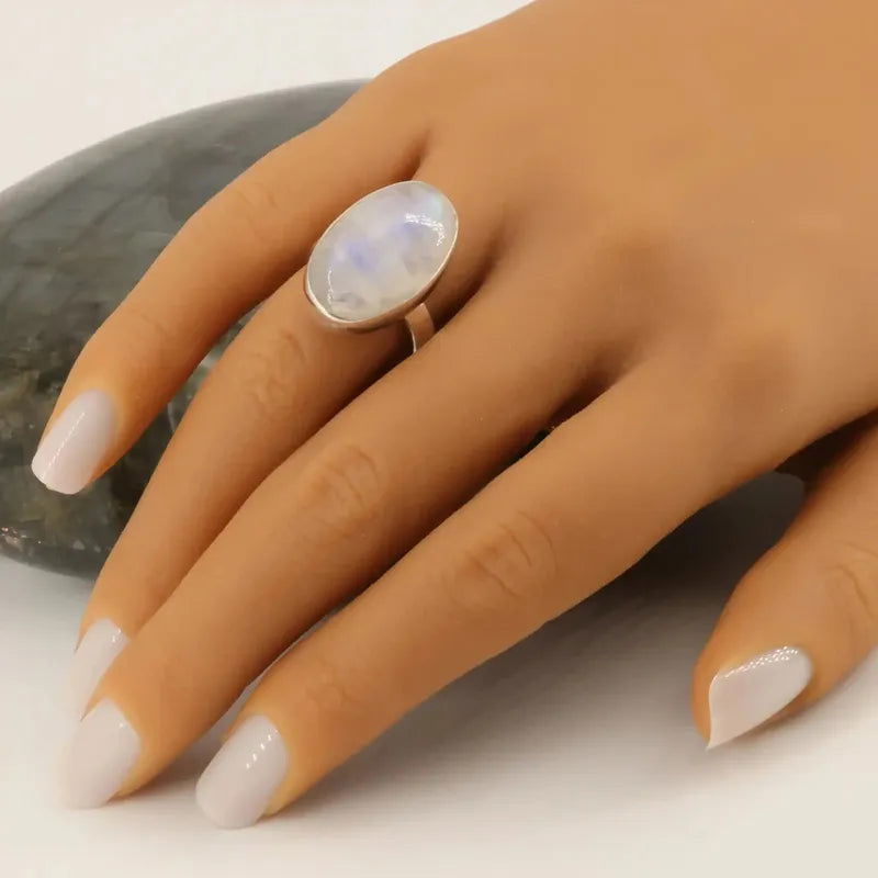 Bague argent labradorite blanche sale