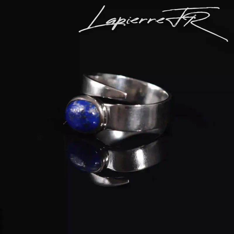 Bague Lapis Lazuli en argent 925 rhodié - La Pierre FR