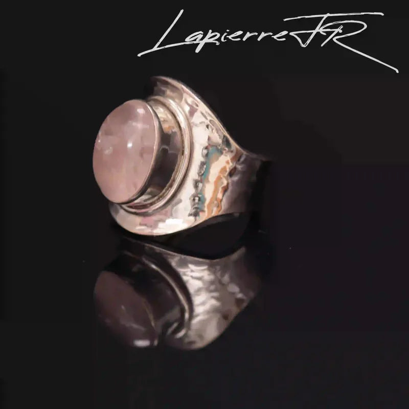 Bague Quartz Rose réglable en argent 925 - La Pierre FR