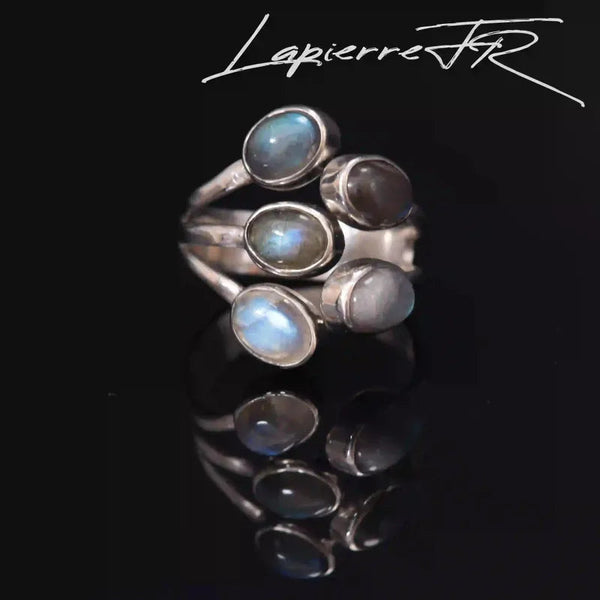 Bague en labradorite réglable en argent - La Pierre FR