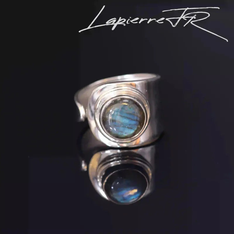 Bague en labradorite ronde sur argent 925 - La Pierre FR