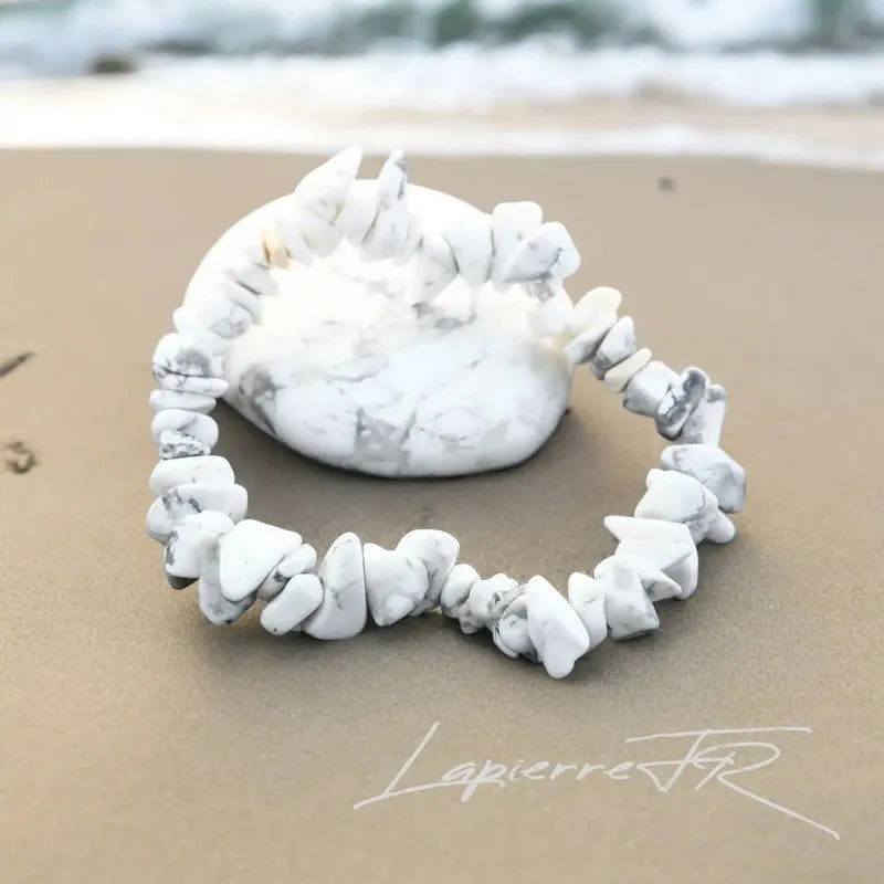 Bracelet pierre Howlite blanche - La Pierre FR