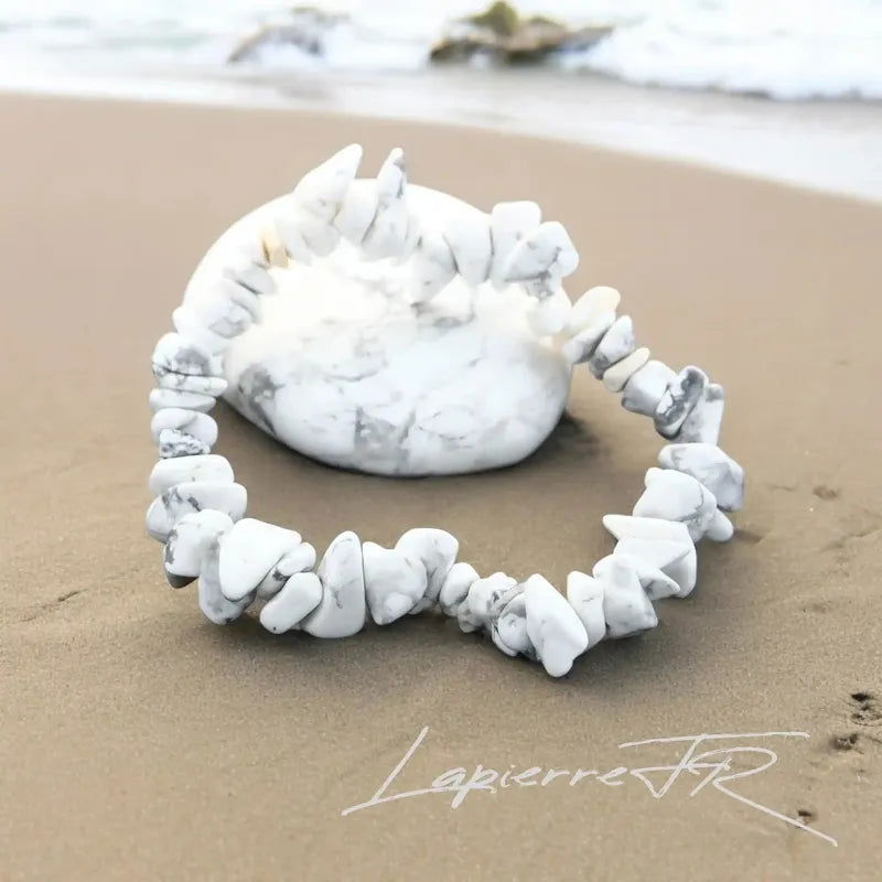 Bracelet pierre Howlite blanche - La Pierre FR