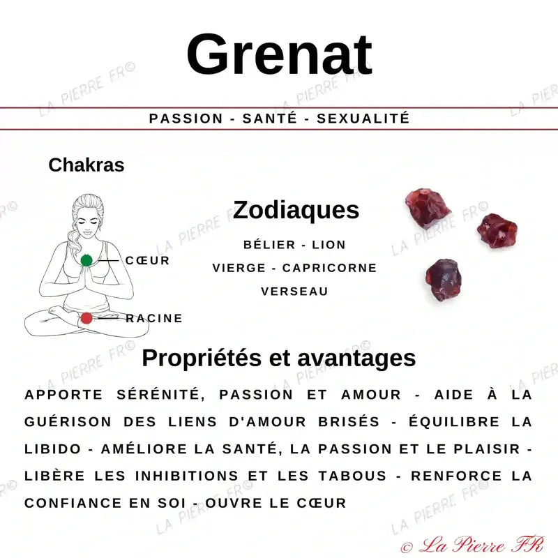 Bracelet pierre naturelle Grenat rouge - La Pierre FR