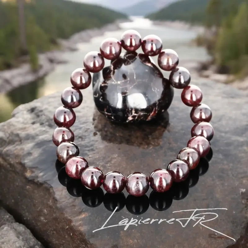 Bracelet pierre naturelle Grenat rouge - La Pierre FR