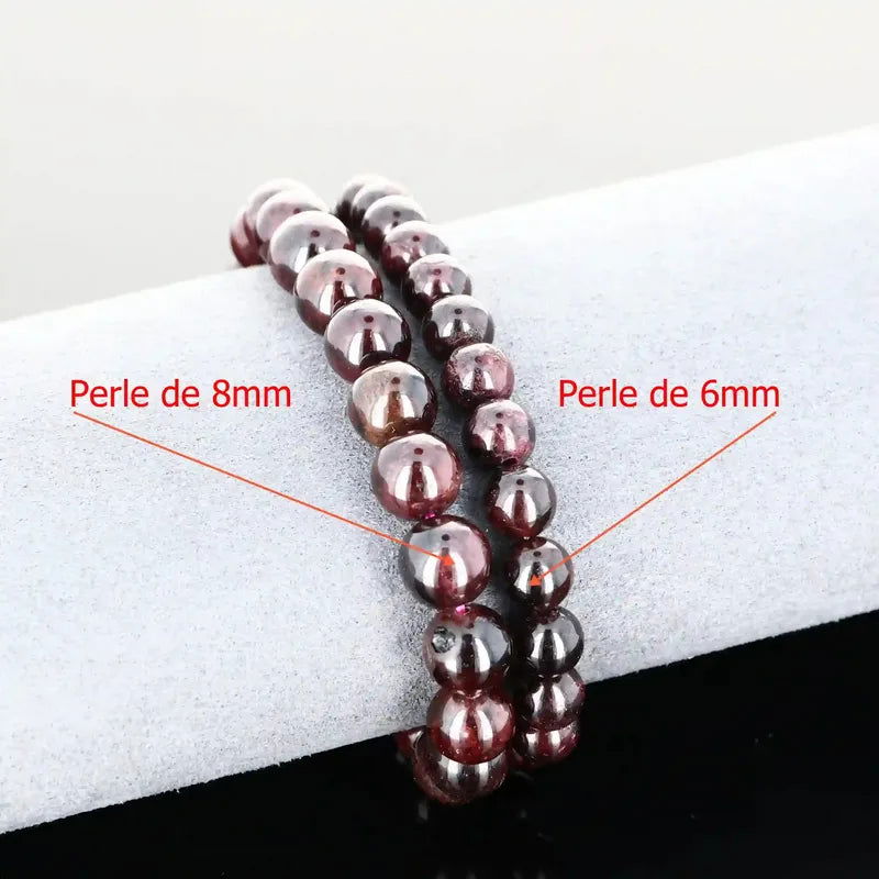 Bracelet pierre naturelle Grenat rouge - La Pierre FR