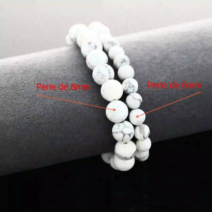 Bracelet pierre naturelle Howlite - La Pierre FR