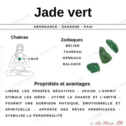 Bracelet pierre naturelle Jade vert - La Pierre FR