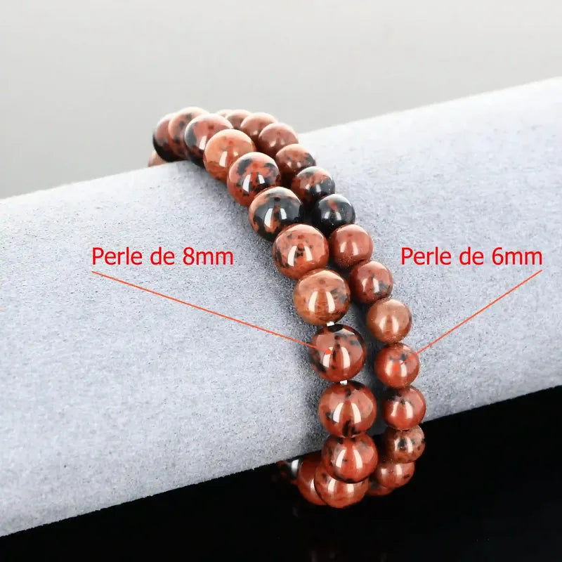 Bracelet pierre naturelle Obsidienne acajou - La Pierre FR