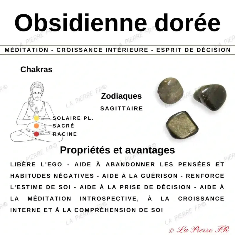 Vertus du collier pierre naturelle Obsidienne dorée 
