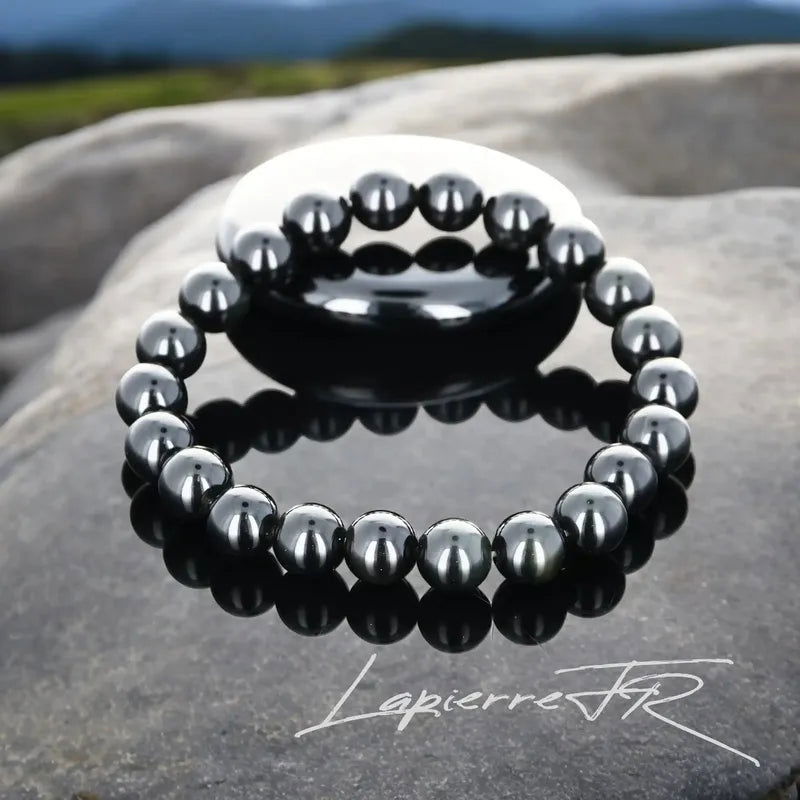 Bracelet pierre naturelle Onyx noir - La Pierre FR