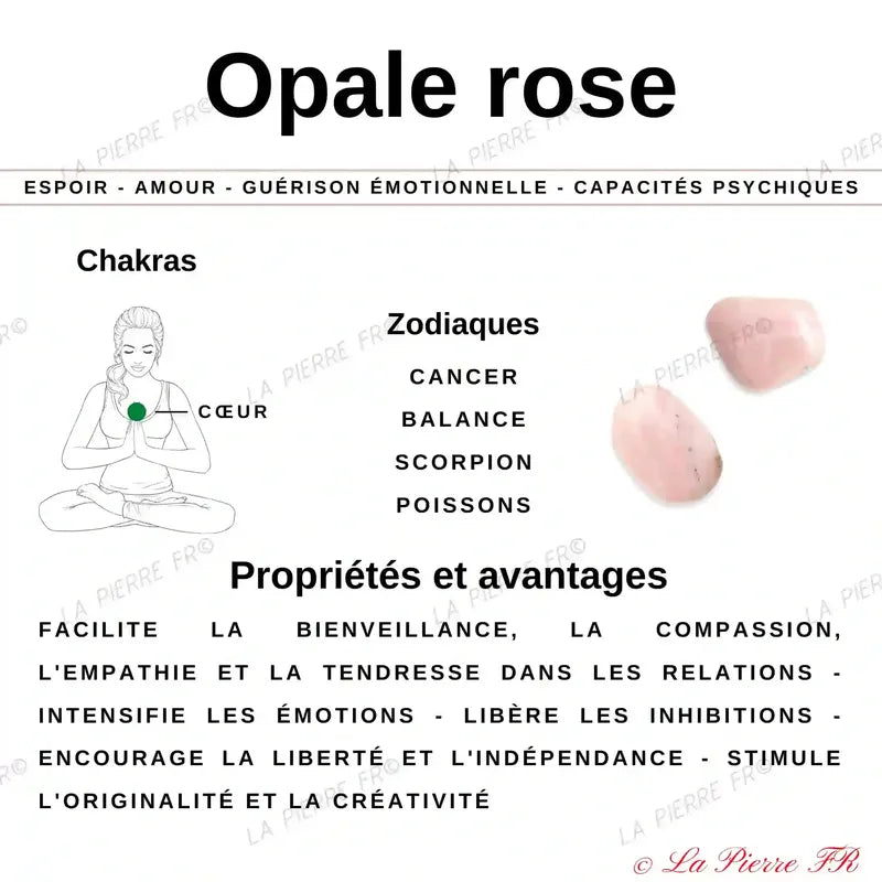 Bracelet pierre naturelle Opale rose - La Pierre FR