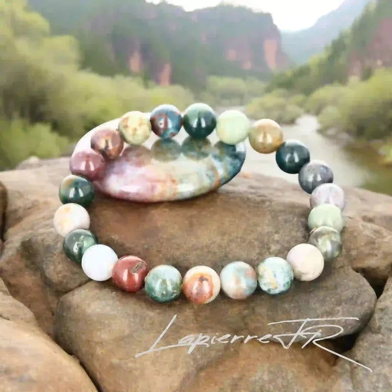 Bracelet pierre naturelle en Agate indienne - La Pierre FR