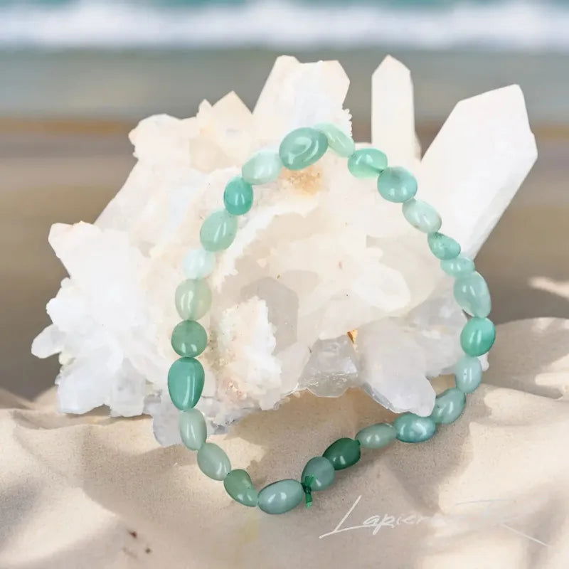 Bracelet pierre roulée Aventurine verte - La Pierre FR