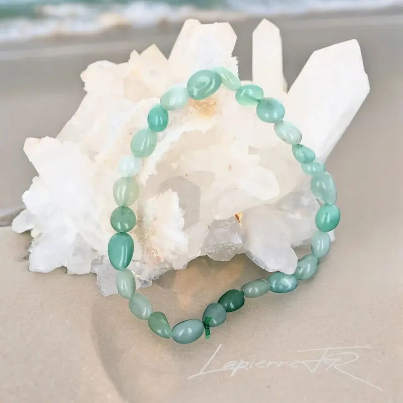 Bracelet pierre roulée Aventurine verte - La Pierre FR