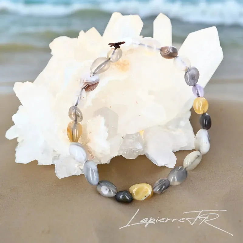 Bracelet pierre roulée en Agate - La Pierre FR