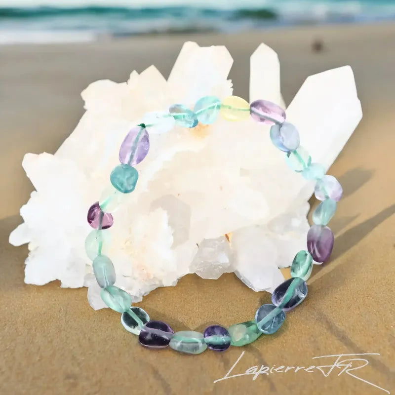 Bracelet pierre roulée en Fluorite - La Pierre FR