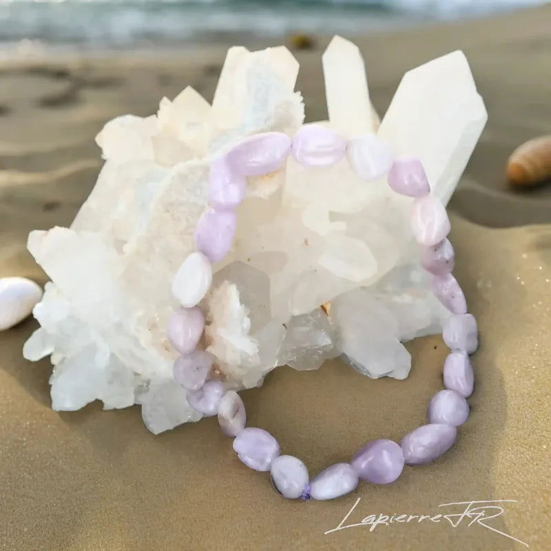 Bracelet pierre roulée en Kunzite - La Pierre FR