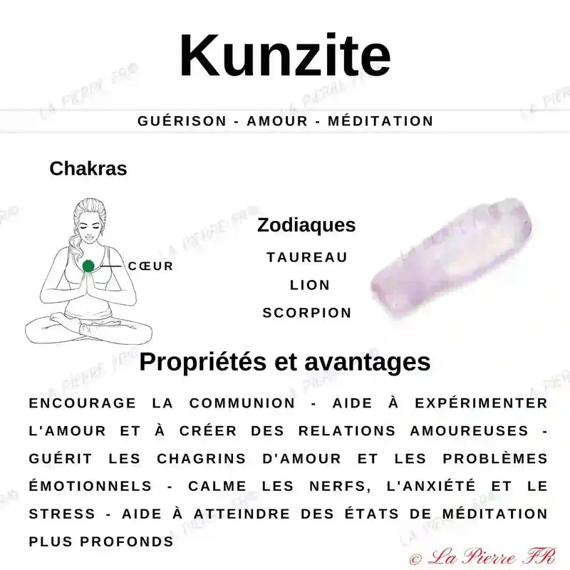 Bracelet pierre roulée en Kunzite - La Pierre FR