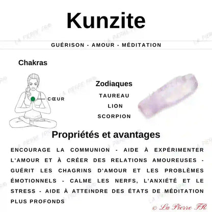 Bracelet pierre roulée en Kunzite - La Pierre FR