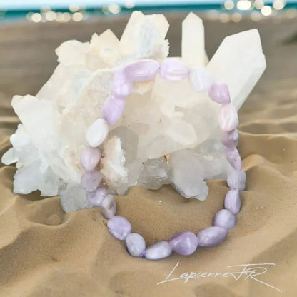 Bracelet pierre roulée en Kunzite - La Pierre FR