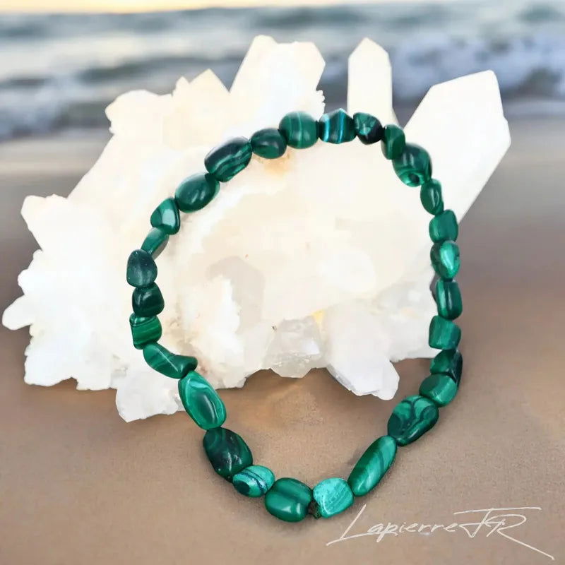 Bracelet pierre roulée en Malachite - La Pierre FR