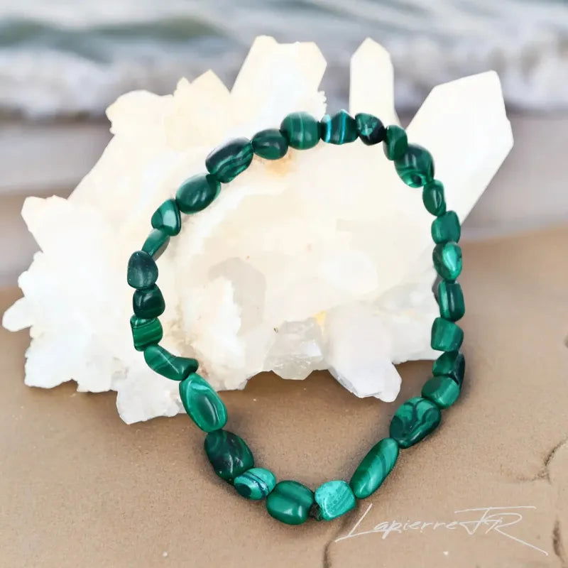 Bracelet pierre roulée en Malachite - La Pierre FR