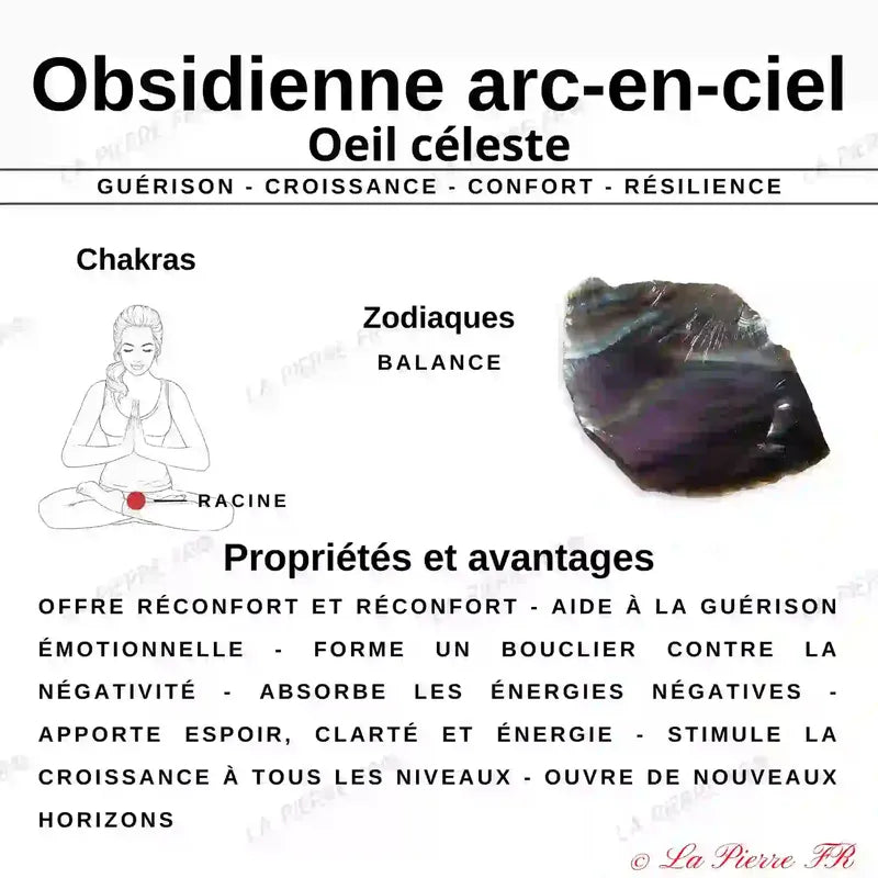 Bracelet pierre roulée en Obsidienne Œil Céleste - La Pierre FR