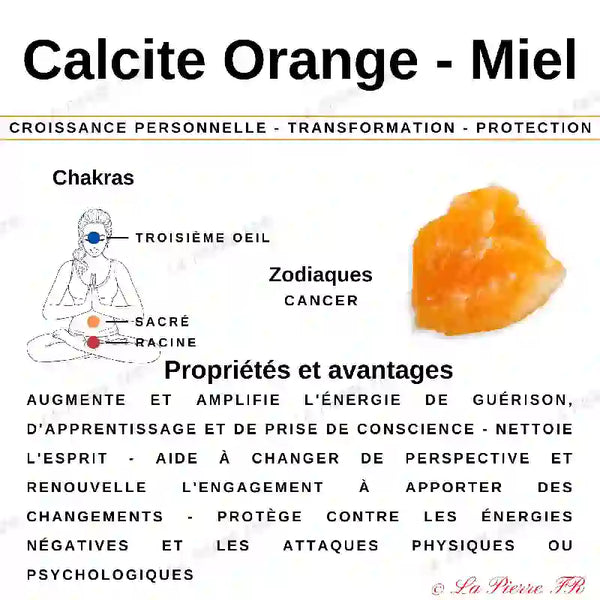 Pierre en Calcite Orange - Miel - Forme libre