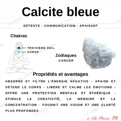 Calcite Bleue - Cœur en pierre naturelle