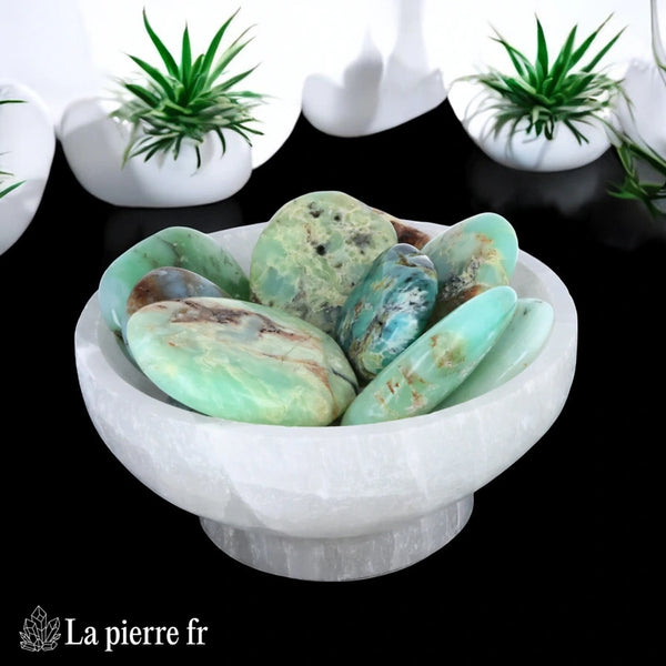 Chrysoprase en galet plat - Pierre de Confiance en Soi