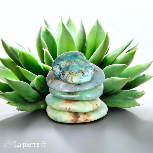 Chrysoprase en galet plat - Pierre de Confiance en Soi