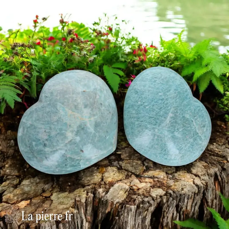 Cœur en Amazonite - Cœur en pierre Pierre verte naturelle aux bienfaits apaisants, idéale pour lithothérapie, méditation et décoration.