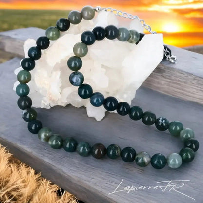 Collier en Agate mousse - La Pierre FR